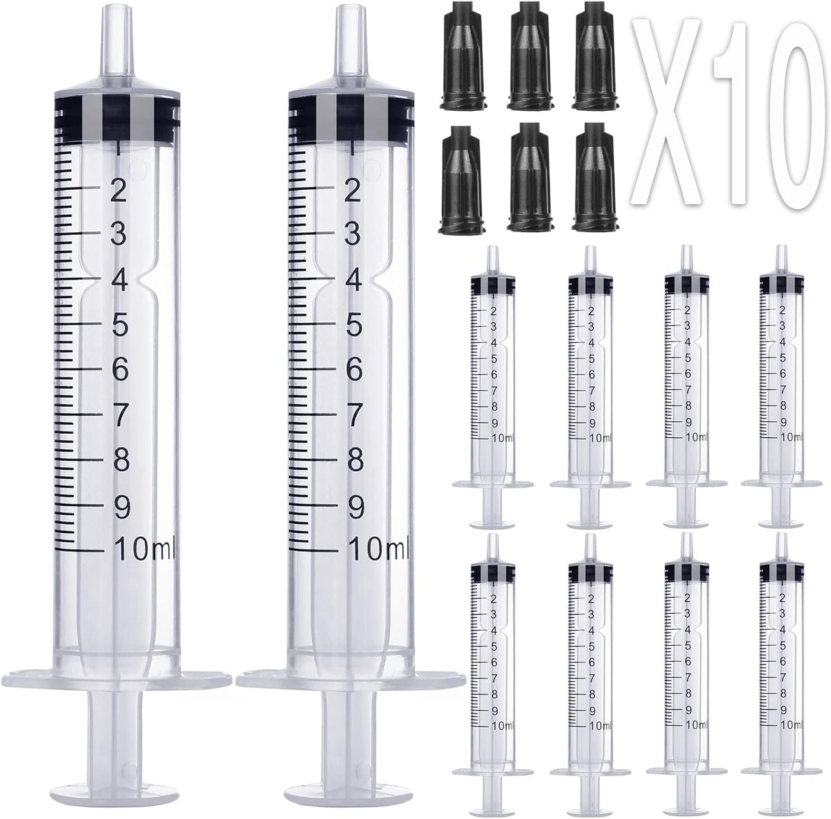 Foosi 10 mL Syringe Without Needle, 10 Pack