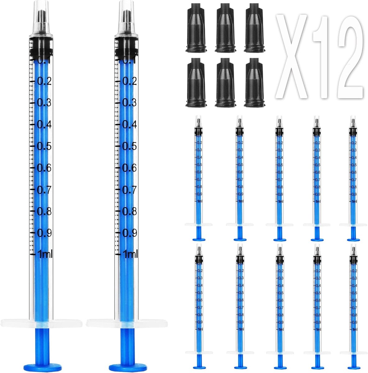 Foosi 1 mL Syringe Without Needle, 12 Pack