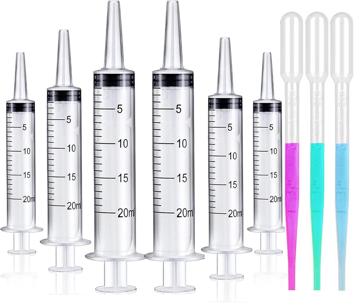 Foosi 20 mL Syringe With Droppers, 6 Pack