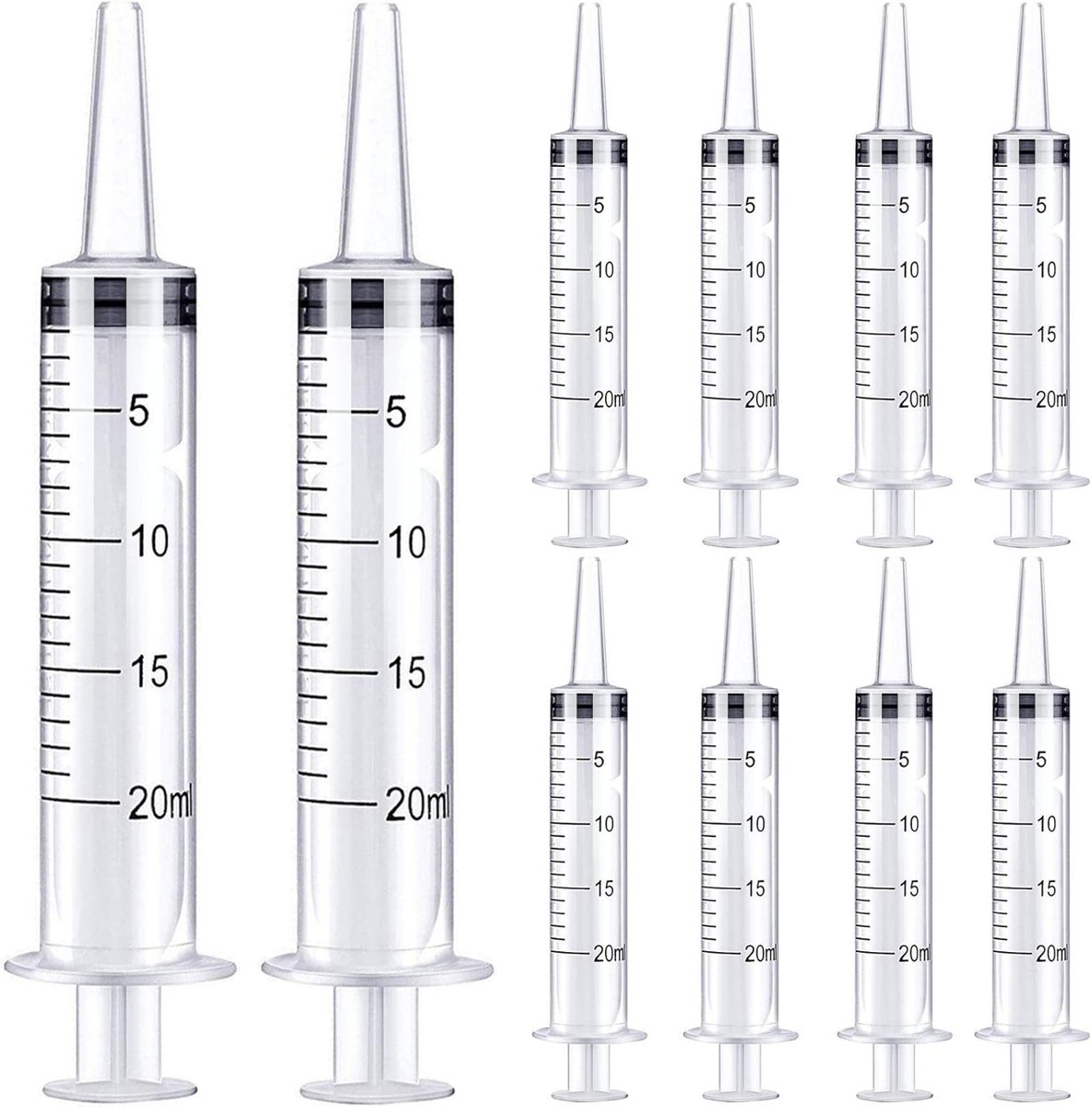 Foosi 20 mL Syringe Without Needle, 10 Pack
