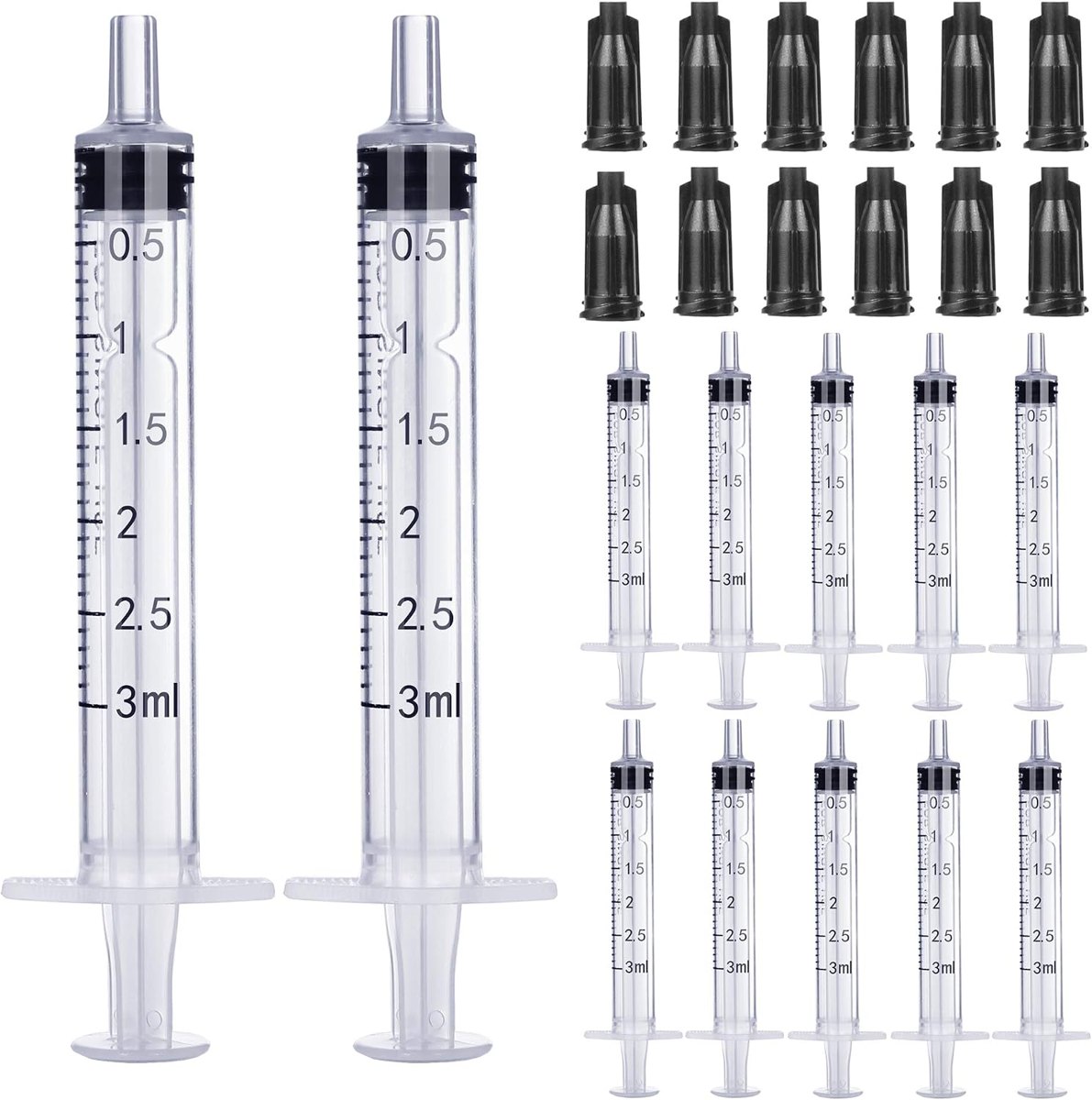 Foosi 3 mL Syringe Without Needle, 12 Pack